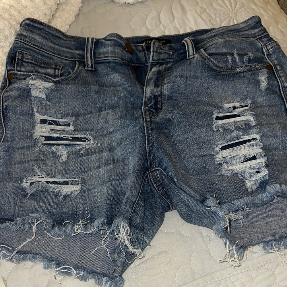 Judy Blue Ripped Denim Jean Shorts